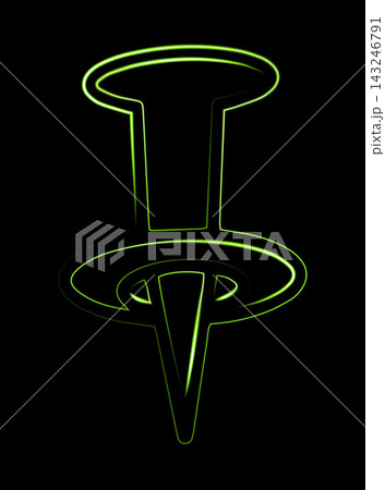 Pin icon in simple design with clear lines and basic shape Pin icon in simple design with clear lines and basic shape 143246791
