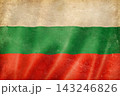 Old vintage flag of Bulgaria, worn and stained 143246826