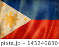 Old vintage flag of Philippines, worn and stained 143246830