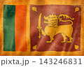 Old vintage flag of Sri Lanka, worn and stained 143246831