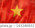 Old vintage flag of Vietnam, worn and stained 143246832