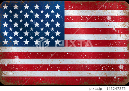 illustration showing nostalgic american flag featuring weathered stars and illustration showing nostalgic american flag featuring weathered stars and 143247273