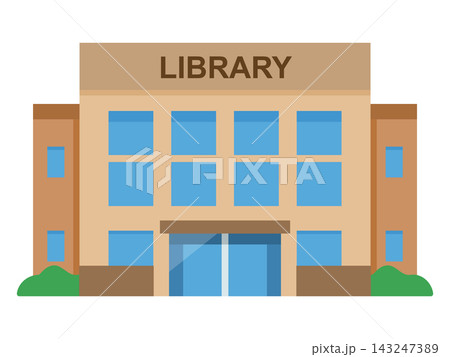 図書館の建物のイラスト 図書館の建物のイラスト 143247389