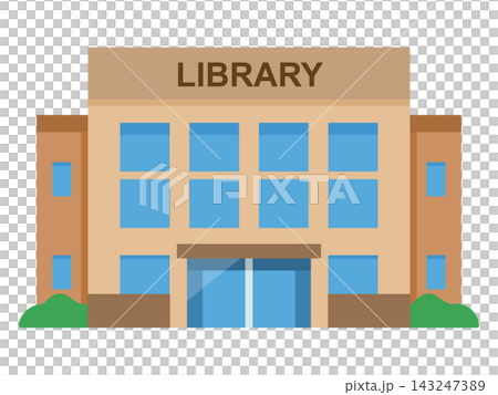 図書館の建物のイラスト 図書館の建物のイラスト 143247389