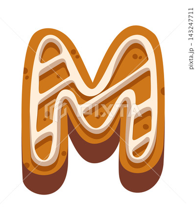 Cookie Letter M With Icing Cartoon Cookie Letter M With Icing Cartoon 143247711