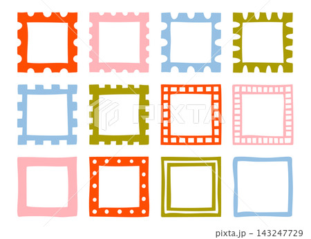 Frame Set Hand Drawn Borders Doodle Frame Set Hand Drawn Borders Doodle 143247729
