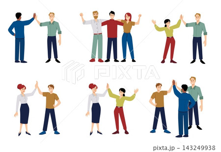 Team building teamwork vector character background set Team building teamwork vector character background set 143249938
