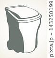 Large street trash can. Vector drawing 143250199