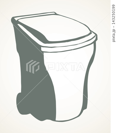 Large street trash can. Vector drawing Large street trash can. Vector drawing 143250199