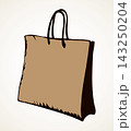 Paper bag for shopping. Vector drawing 143250204