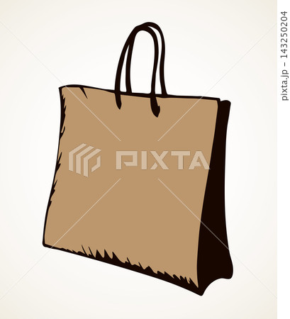 Paper bag for shopping. Vector drawing 143250204