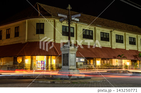 Galle Fort historic street at night with light trails, Sri Lanka Galle Fort historic street at night with light trails, Sri Lanka 143250771