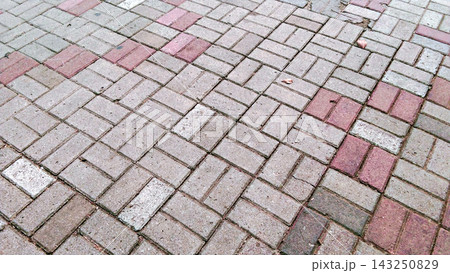 Interlocking Concrete Paver Block Pavement Surface Interlocking Concrete Paver Block Pavement Surface 143250829