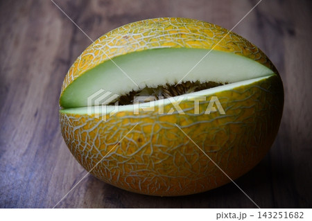 Canary melon isolated white background Canary melon isolated white background 143251682