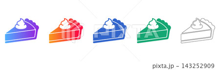 Slice of pie icon set for bakery and dessert themes Slice of pie icon set for bakery and dessert themes 143252909