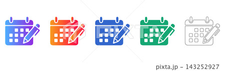 Calendar scheduling icon with pencil Calendar scheduling icon with pencil 143252927