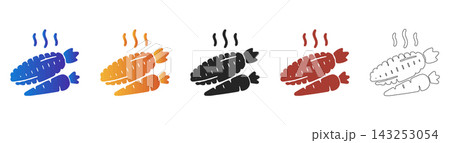 Fresh steamed carrots vegetable icon Fresh steamed carrots vegetable icon 143253054