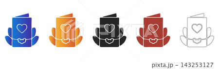Greeting card with heart icon for romantic love messages Greeting card with heart icon for romantic love messages 143253127
