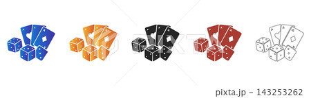 Dice and playing cards game entertainment icon 143253262