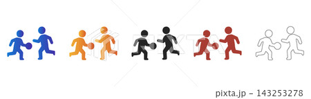 People playing ball icon set for sport and activity 143253278