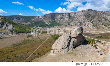 Turtle Rock Aerial View in Terelj National Park, Mongolia Turtle Rock Aerial View in Terelj National Park, Mongolia 143253502