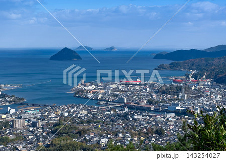 臼杵市街地と臼杵湾 豊後水道1 臼杵市街地と臼杵湾 豊後水道1 143254027