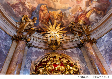 Baroque Interior Details of the Sanctuary of the Madonna di San Luca in Bologna Italy Baroque Interior Details of the Sanctuary of the Madonna di San Luca in Bologna Italy 143254403