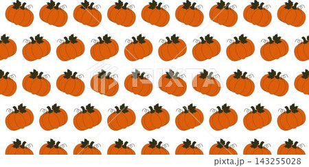 Pumpkin seamless pattern vectors background with green leaves isolated on white Pumpkin seamless pattern vectors background with green leaves isolated on white 143255028