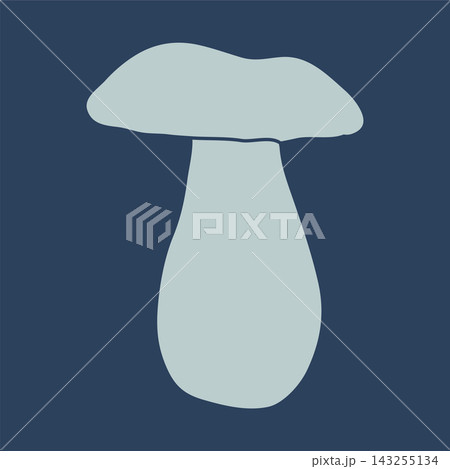 Mushroom silhouette. Food Pattern. Doodle mushroom. Hand drawn sketch.  143255134