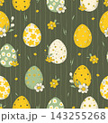 Floral Easter Egg Seamless Pattern Vector 143255268