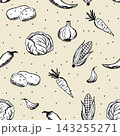 Vegetable Garden Seamless Pattern Vector 143255271