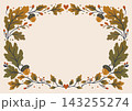 Autumn Oak Leaf Page Border Frame Vector 143255274