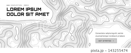 Pattern digital map line layer sea contour with ocean topography. Topographic europe wave compass world mountain nautical. Terrain 3d for stock illustration. 143255474