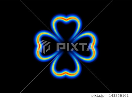 Abstract shape glowing in neon light, with heatmap color palette 143256161