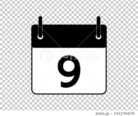 Calendar icon illustration for the 9th Calendar icon illustration for the 9th 143256676