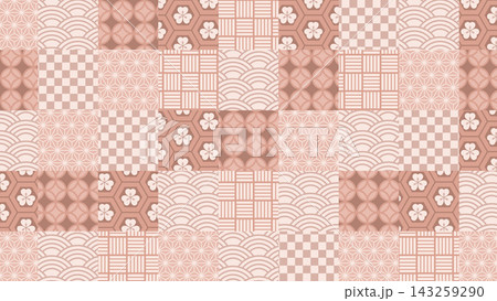 秋色和柄のモザイクタイル 143259290