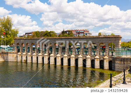Beysehir stone bridge view in town. Turkey 143259426