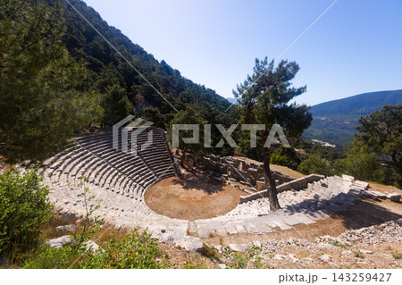 Partially preserved Roman theatre in ancient Lycian city of Arycanda, Turkey Partially preserved Roman theatre in ancient Lycian city of Arycanda, Turkey 143259427