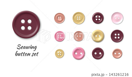 3D button sewing element set for fashion and craft 143261216