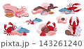 Seafood background vector illustration for marine cuisine market 143261240