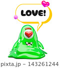 Glossy monster slime love speech bubble 3D vector element 143261244