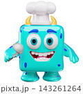 Glossy 3D monster chef cartoon vector element 143261264