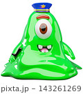 Glossy cartoon monster police character 3D vector element 143261269