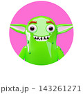 Glossy cartoon monster face 3D vector illustration element 143261271