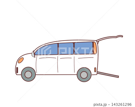 スロープ型送迎車 福祉車両を利用してデイサービスに出かける スロープ型送迎車 福祉車両を利用してデイサービスに出かける 143261296