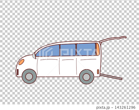 スロープ型送迎車 福祉車両を利用してデイサービスに出かける スロープ型送迎車 福祉車両を利用してデイサービスに出かける 143261296
