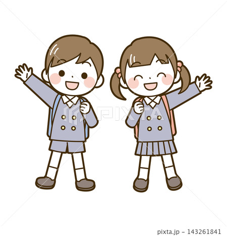 手を繋ぐ小学生2人 手を繋ぐ小学生2人 143261841