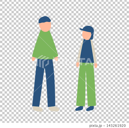 穿著長袖的男女插圖 穿著長袖的男女插圖 143261920