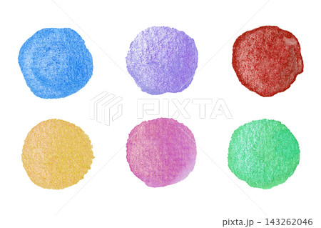 Set of glitter colorful circle shape hand paint background Set of glitter colorful circle shape hand paint background 143262046