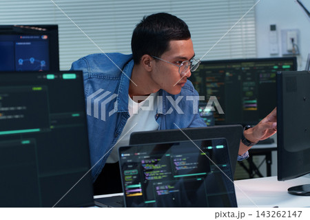 Programmer Developing Digital Code with Artificial Intelligence 143262147